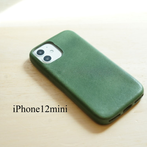 1枚革で作る本革 iPhone12mini カバー ケース 【選べる革】【名 1枚革で作る本革 iPhone12mini カバー ケース 【選べる革】【名