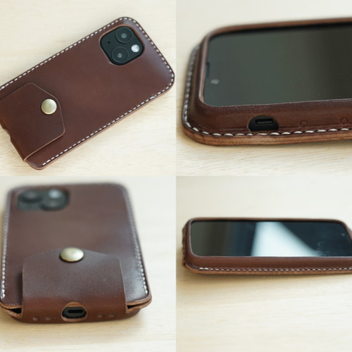 手縫い本革のiPhone13mini カバー ケース 栃木レザー【名入れ 手縫い本革のiPhone13mini カバー ケース 栃木レザー【名入れ