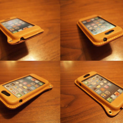 iPhone5 カバー ケース　栃木レザー 牛革　手縫い 2色 3枚目の画像