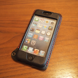 iPhone5s /5 カバー ケース　栃木レザー 牛革　手縫い ブラック 1枚目の画像