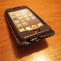 iPhone5s /5 カバー ケース　栃木レザー 牛革　手縫い ブラック 3枚目の画像