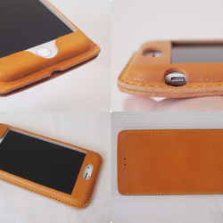 【名入れ・選べる革とステッチ】手縫い・本革のiPhone7Plus カバー　ケース　 2枚目の画像