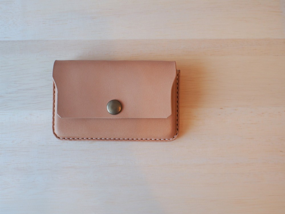 【名入れ可】手縫いの名刺入れ　ナチュラル　栃木レザー