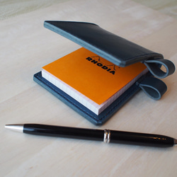 【名入れ・選べる革とステッチ】手縫い・本革のRHODIA メモ帳　カバー　栃木レザー 1枚目の画像