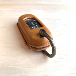 MAZDA 智慧鑰匙包 栃木皮革 [免費刻名/選擇皮革和縫線] 鑰匙套相容 2 至 3 層按鈕 第4張的照片