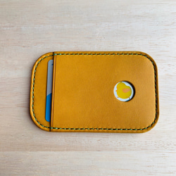 名入れ・選べるステッチ】手縫い・本革のSuica パスケース キャメル