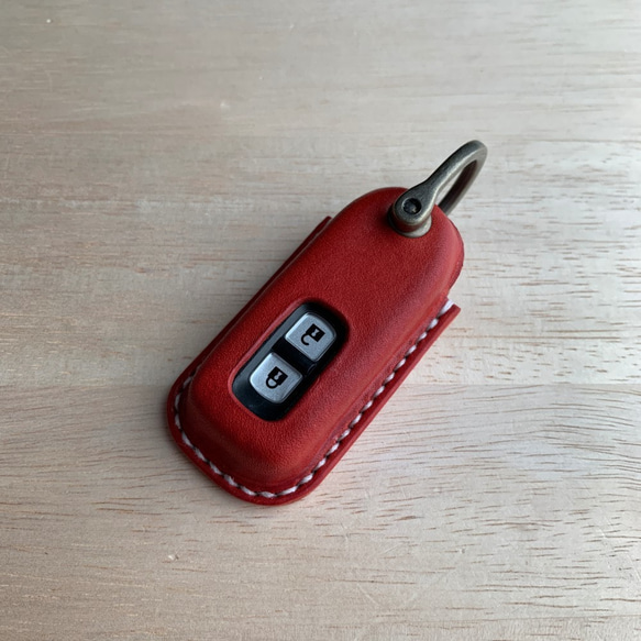 HONDA Light 智慧鑰匙包 2 個按鈕 [免費刻名/選擇皮革和縫線] 手工縫製真皮鑰匙圈鑰匙套 第1張的照片