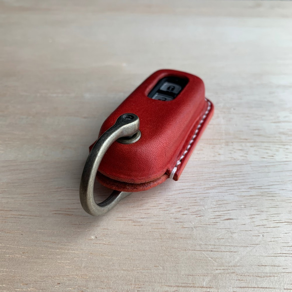 HONDA Light 智慧鑰匙包 2 個按鈕 [免費刻名/選擇皮革和縫線] 手工縫製真皮鑰匙圈鑰匙套 第2張的照片