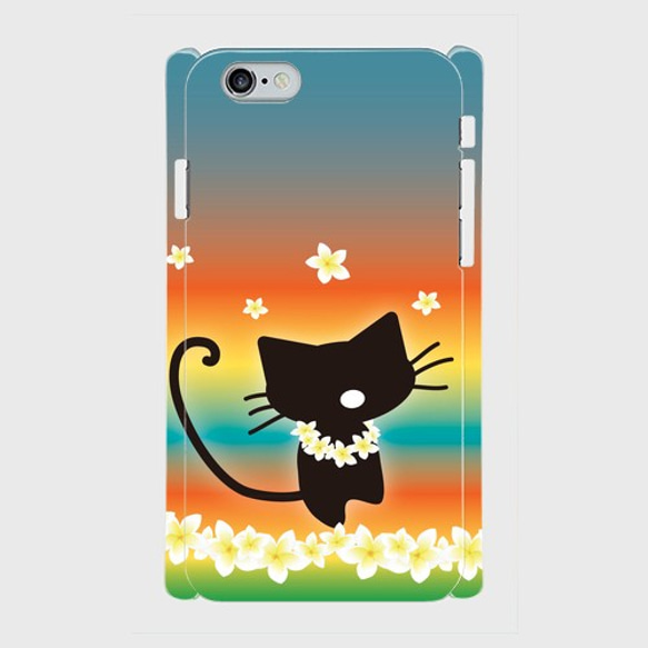 【受注生産】iPhone＆スマホ各種ケース　プルメリアレイの夏猫男子　夕空Vr. 3枚目の画像