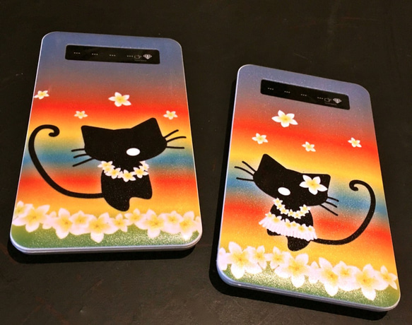 【受注生産】モバイルバッテリー◆レイボーイ猫 5枚目の画像