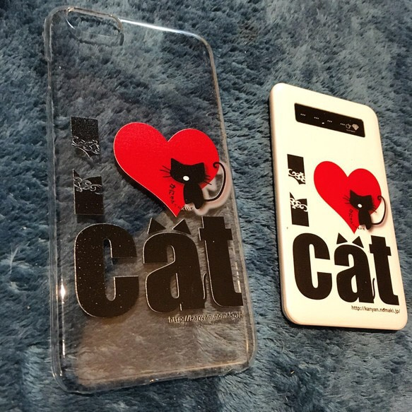 【受注生産】モバイルバッテリー◆I LOVE CAT 5枚目の画像