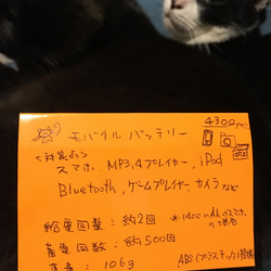 【受注生産】モバイルバッテリー◆LOVE猫 レース 4枚目の画像