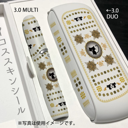 iQOSケース すくなかっ 全面デコ black×perlチャーム付き 【45】