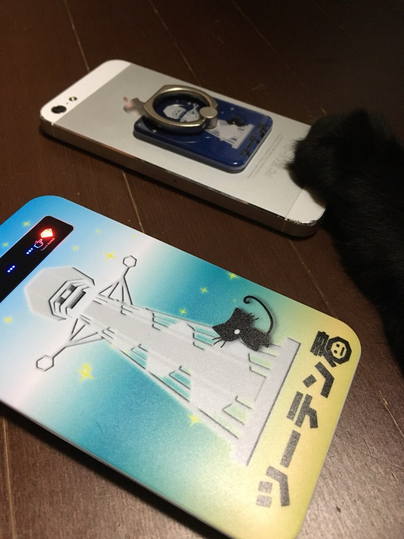 【受注生産】モバイルバッテリー◆ツーテン猫 青空 2枚目の画像