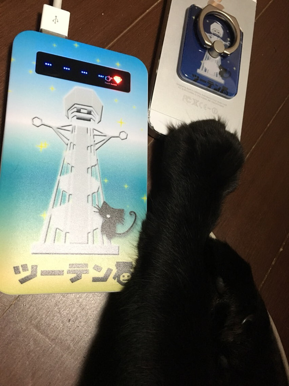 【受注生産】モバイルバッテリー◆ツーテン猫 青空 3枚目の画像