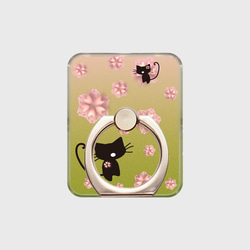 【受注生産】スマホリング 桜猫◆3色団子色 2種 2枚目の画像