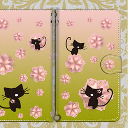 【受注生産】スマホリング 桜猫◆3色団子色 2種 5枚目の画像