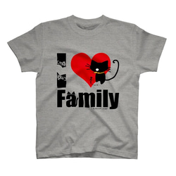 家族でお揃いok‼️ I LOVE Family 猫 Tシャツ 10枚目の画像