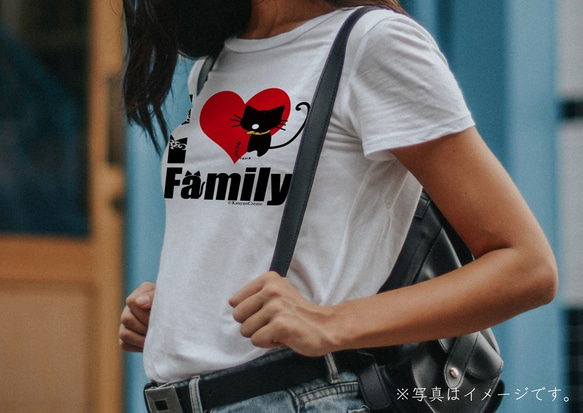 家族でお揃いok‼️ I LOVE Family 猫 Tシャツ 9枚目の画像