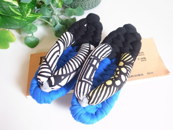 布涼鞋/Nunopa]海藍色風景帶鳥籠(北歐布藝) 第1張的照片