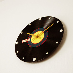 レコード盤壁掛け時計（黄、紺、赤） 5枚目の画像