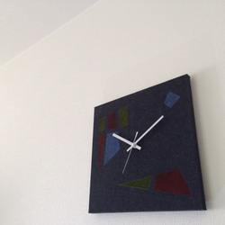 しかく壁掛け時計（ペイント柄③） 4枚目の画像