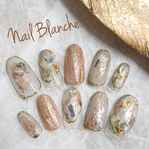 オーロラフィルムニュアンスネイル (#成人式 #冬ネイル #キラキラ