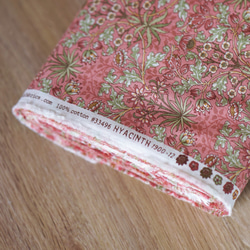 moda fabrics ヒヤシンス柄 ピンク ミニポーチ 10枚目の画像