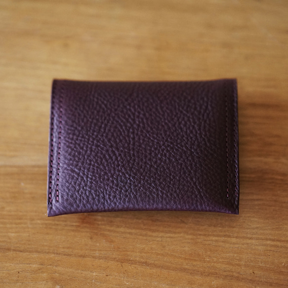Creema 限定【免費刻字、免費禮物包裝】精巧輕薄折疊錢包(紫色) 第3張的照片