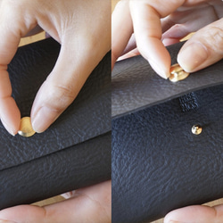 【免運】一體成形皮革的2way長夾側背包 黑色 第11張的照片