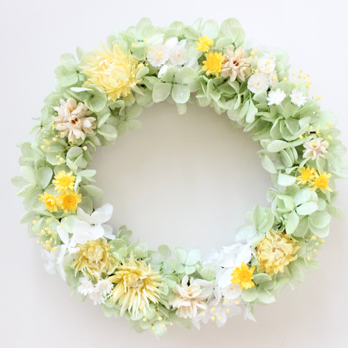 母の日 イエロー グリーン ドライフラワー プリザーブドフラワー