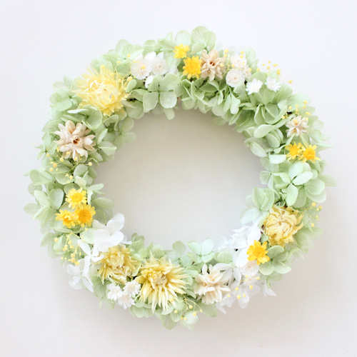 母の日 イエロー グリーン ドライフラワー プリザーブドフラワー