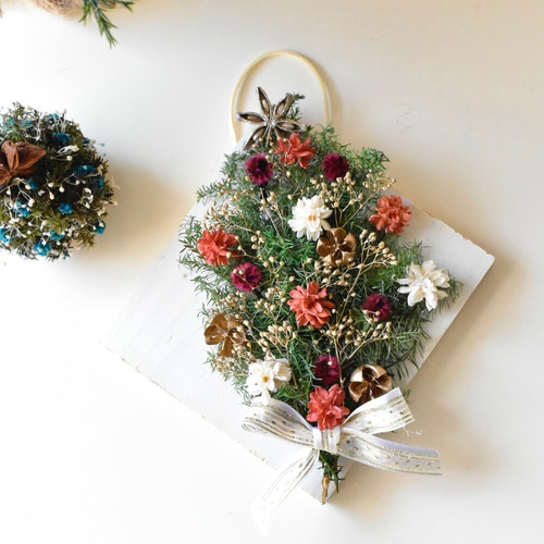 クリスマス ツリー ドライフラワー プリザーブドフラワー の ミニ