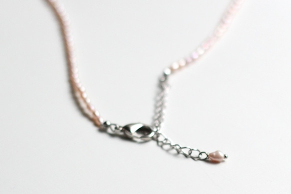 桜色の淡水パールのネックレス 3枚目の画像
