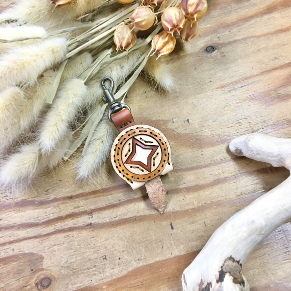 ET キーホルダー　オジャガデザイン　元箱あり レザーキーキャップ OJAGA DESIGN(オジャガデザイン) ALGOL 革