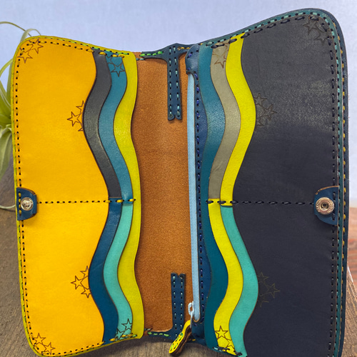 レザーウォレット ハンドメイドレザー ロングウォレット ojagadesign