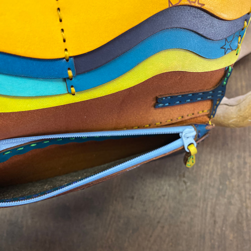 レザーウォレット ハンドメイドレザー ロングウォレット ojagadesign