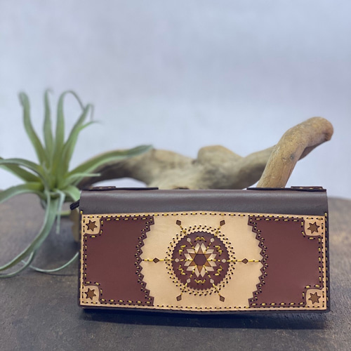 レザーウォレット ハンドメイドレザー ロングウォレット ojagadesign  