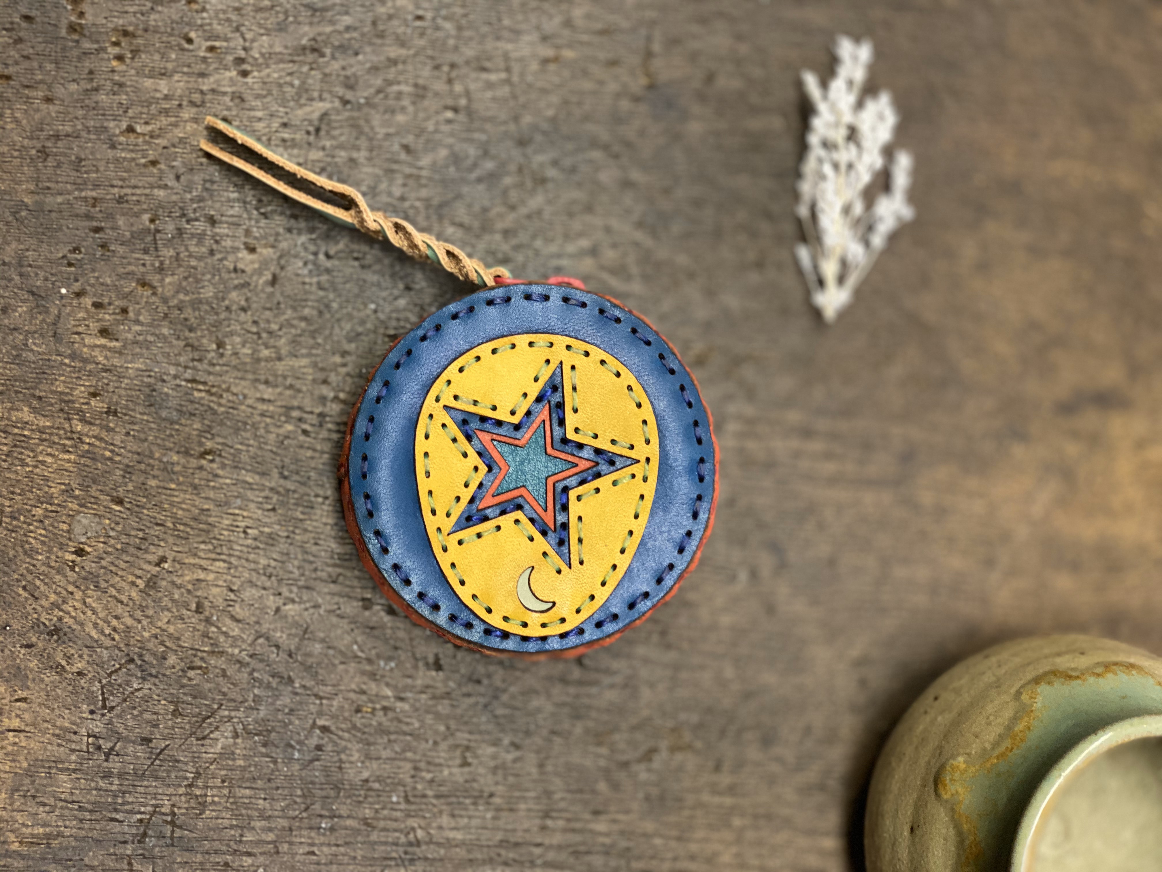 レザーコインケース ハンドメイドレザー 小銭入れ 小物入れ　レザークラフト　ojagadesign オジャガデザイン