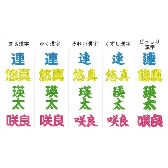 お名前ワッペン　漢字　セミオーダー　大きいサイズもOK！ 5枚目の画像