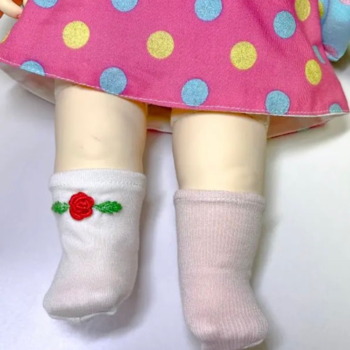 p-21) ぽぽちゃん 靴下 2足セット ハンドメイド 洋服 おもちゃ・人形 