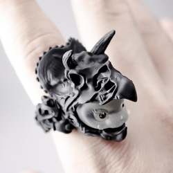 猫に恐竜”トリケラトプス” / Cat in Dinosaur ”Triceratops” Ring 1枚目の画像