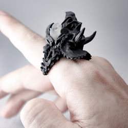 猫に恐竜”トリケラトプス” / Cat in Dinosaur ”Triceratops” Ring 4枚目の画像