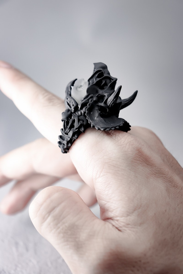 猫に恐竜”トリケラトプス” / Cat in Dinosaur ”Triceratops” Ring 4枚目の画像