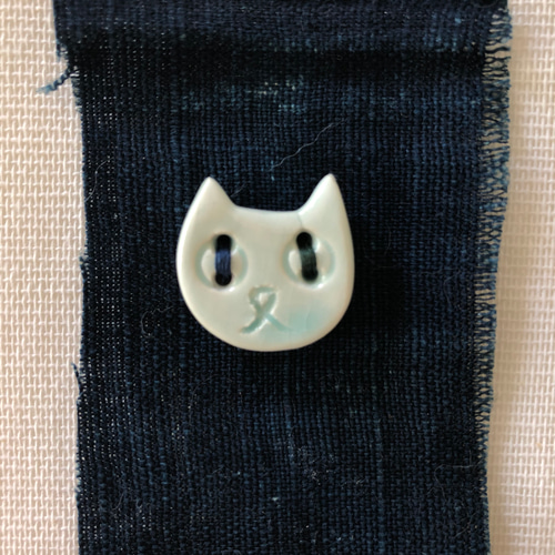 陶ねこボタン サックスブルー ボタン 香箱 通販 9459591｜Creema
