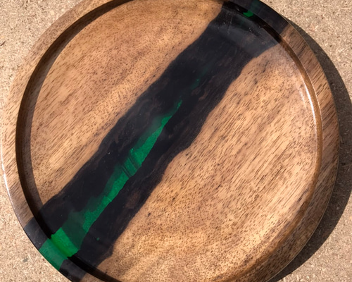 かなり希少　黒柿 × レジン樹脂の木皿 希少 黒柿 × レジン樹脂の木皿 食器・キッチン用品