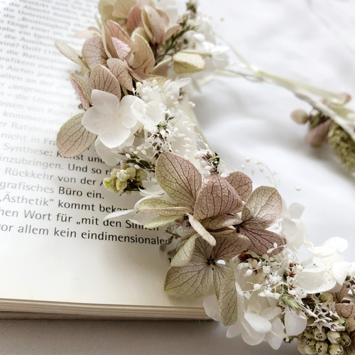 親子2点セット】ふんわりボリュームくすみカラー花かんむり  