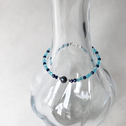金蘭之友-托帕石、藍尖晶、黑珍珠手鍊 第5張的照片