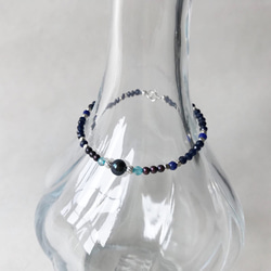 清心寡慾-藍尖晶、青金石、黑珍珠手鍊 第4張的照片
