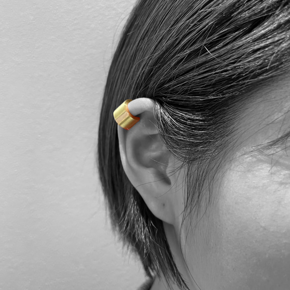 ear cuff 02 Tg ｲﾔｰｶﾌ 真鍮　木製　アクセサリー 3枚目の画像
